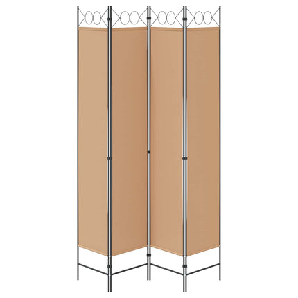 4-panelig rumsavskiljare Beige 160 x 220 cm Tyg