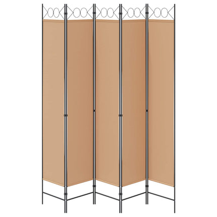 5-panel rumsavskiljare Beige 200 x 220 cm Tyg