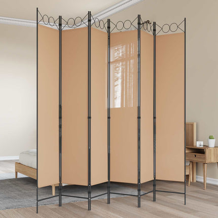 6-panelers rumsavdelare Beige 240 x 220 cm Tyg