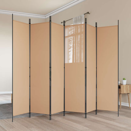 6-panelers rumsavdelare Beige 300 x 200 cm Tyg