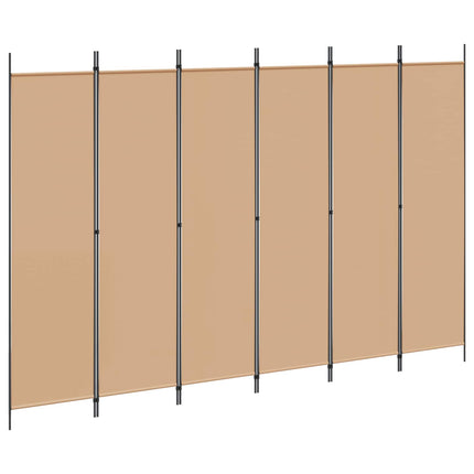 6-panelers rumsavdelare Beige 300 x 200 cm Tyg