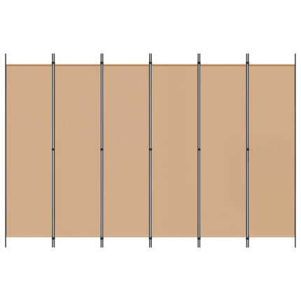 6-panelers rumsavdelare Beige 300 x 200 cm Tyg