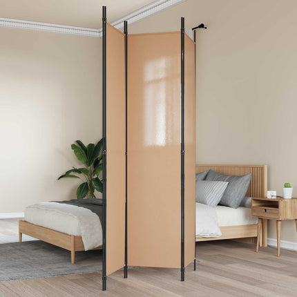 3-panelers rumsavdelare Beige 150 x 220 cm Tyg