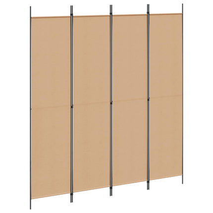 4-panelig rumsavskiljare Beige 200 x 220 cm Tyg