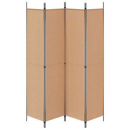 4-panelig rumsavskiljare Beige 200 x 220 cm Tyg