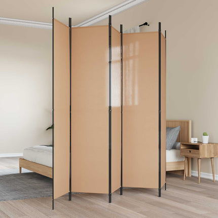 5-panel rumsavskiljare Beige 250 x 220 cm Tyg