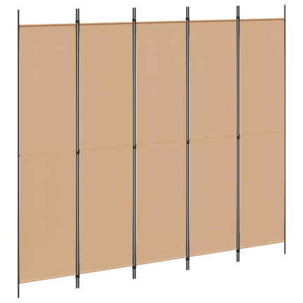 5-panel rumsavskiljare Beige 250 x 220 cm Tyg