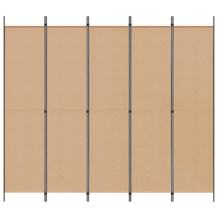5-panel rumsavskiljare Beige 250 x 220 cm Tyg