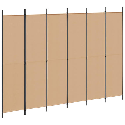 6-panelers rumsavdelare Beige 300 x 220 cm Tyg