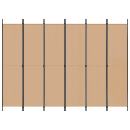 6-panelers rumsavdelare Beige 300 x 220 cm Tyg