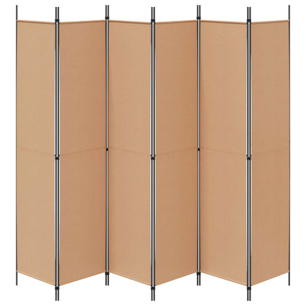 6-panelers rumsavdelare Beige 300 x 220 cm Tyg