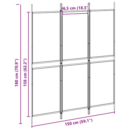 3-panelers rumsavdelare Beige 150 x 180 cm Tyg