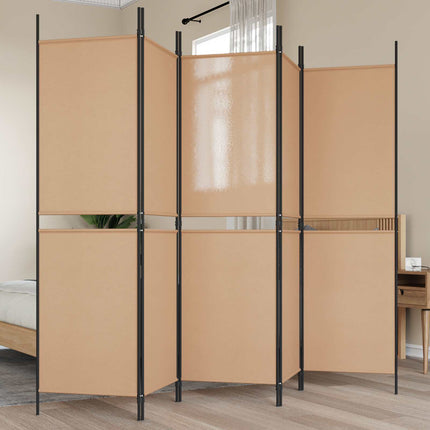 5-panel rumsavskiljare Beige 250 x 180 cm Tyg
