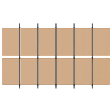 6-panelers rumsavdelare Beige 300 x 180 cm Tyg