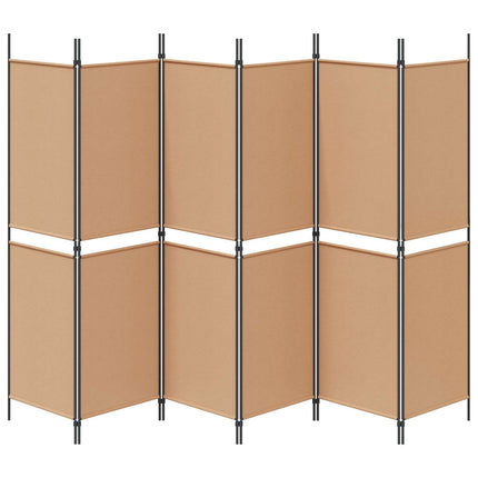 6-panelers rumsavdelare Beige 300 x 180 cm Tyg