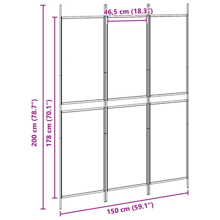 3-panelers rumsavdelare Beige 150 x 200 cm Tyg