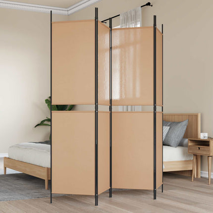 4-panelig rumsavskiljare Beige 200 x 200 cm Tyg