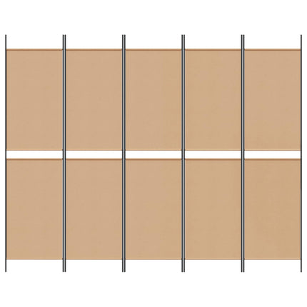 5-panel rumskärm Beige 250 x 200 cm Tyg