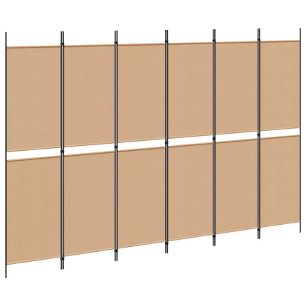 6-panelers rumsavdelare Beige 300 x 200 cm Tyg