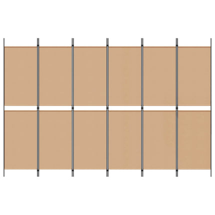 6-panelers rumsavdelare Beige 300 x 200 cm Tyg