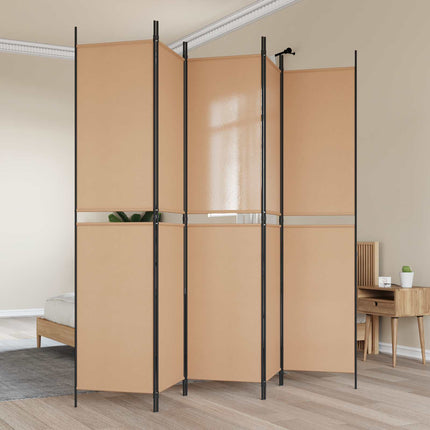 5-panel rumsavskiljare Beige 250 x 220 cm Tyg