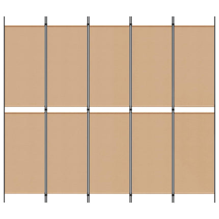 5-panel rumsavskiljare Beige 250 x 220 cm Tyg