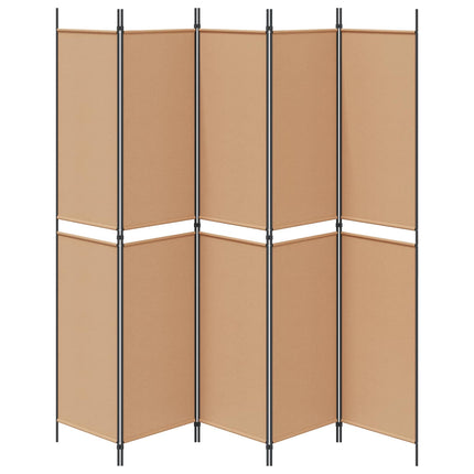 5-panel rumsavskiljare Beige 250 x 220 cm Tyg