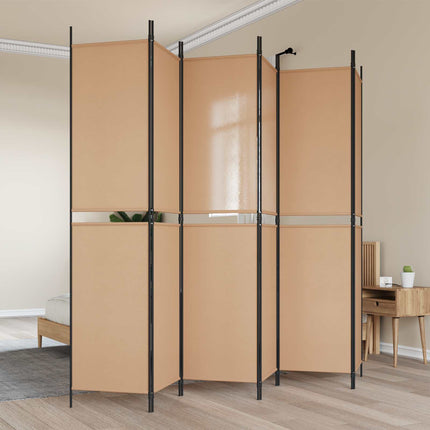 6-panelers rumsavdelare Beige 300 x 220 cm Tyg