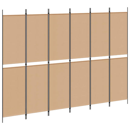 6-panelers rumsavdelare Beige 300 x 220 cm Tyg