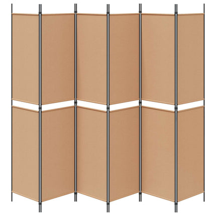 6-panelers rumsavdelare Beige 300 x 220 cm Tyg