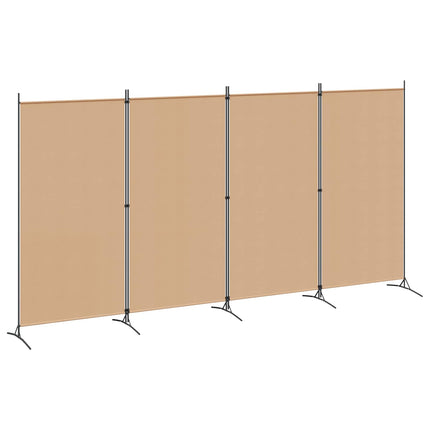 4-panelig rumsavskiljare Beige 346 x 180 cm Tyg