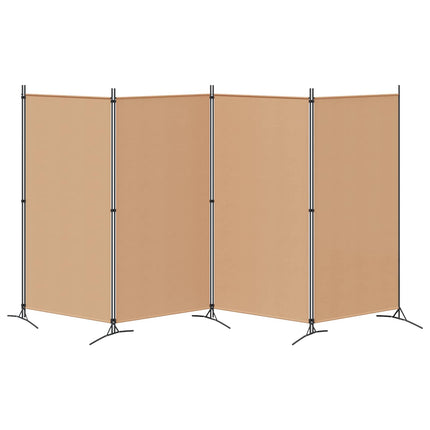 4-panelig rumsavskiljare Beige 346 x 180 cm Tyg