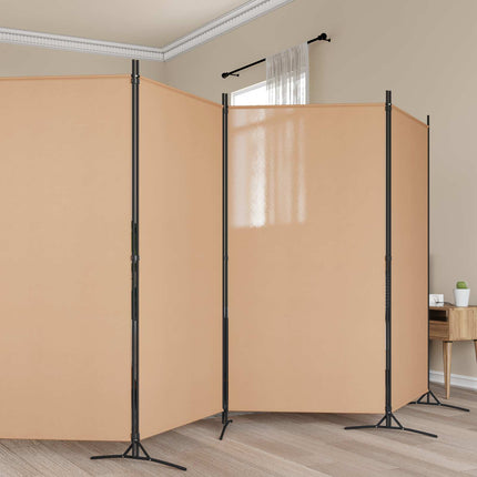 5-panel rumsavskiljare Beige 433 x 180 cm Tyg