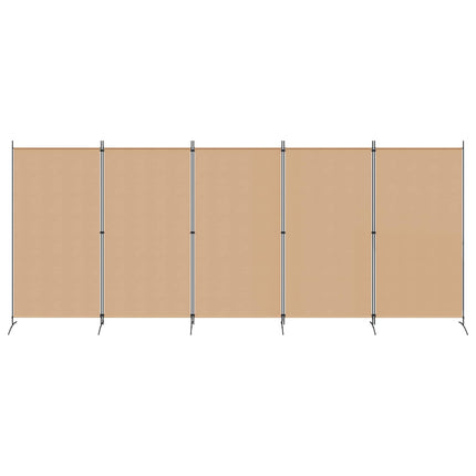 5-panel rumsavskiljare Beige 433 x 180 cm Tyg