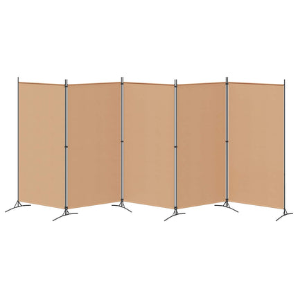 5-panel rumsavskiljare Beige 433 x 180 cm Tyg