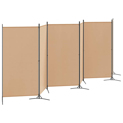 6-panelers rumsavdelare Beige 520 x 180 cm Tyg