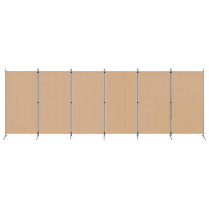 6-panelers rumsavdelare Beige 520 x 180 cm Tyg