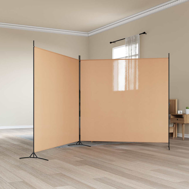 2-Panel Rumsavskiljare Beige 348 x 180 cm Tyg