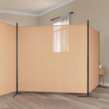 4-panelig rumsavskiljare Beige 525 x 180 cm Tyg