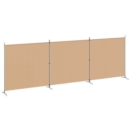 4-panelig rumsavskiljare Beige 525 x 180 cm Tyg