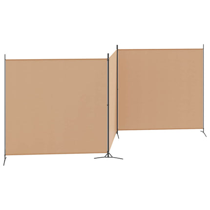 4-panelig rumsavskiljare Beige 525 x 180 cm Tyg