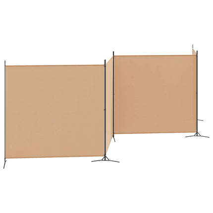 4-panelig rumsavskiljare Beige 698 x 180 cm Tyg