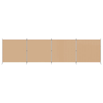 4-panelig rumsavskiljare Beige 698 x 180 cm Tyg