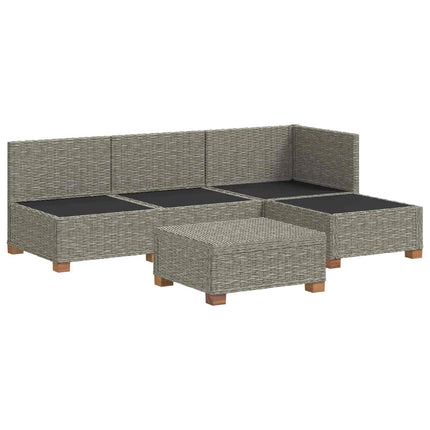 5 st Rattansoffgrupp med Kuddar GENDT Naturlig Rottning
