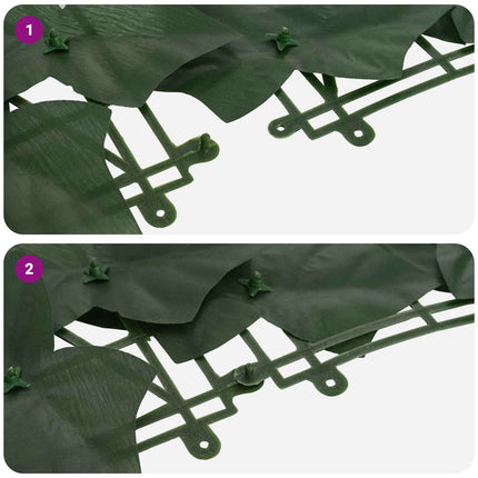 Balkongskärm med löv Mörkgrön 300 x 100 cm Polyeten och tyg