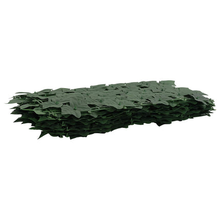 Balkongskärm med löv Mörkgrön 200 x 150 cm Polyeten och tyg