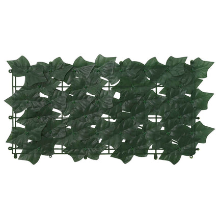 Balkongskärm med löv Mörkgrön 500 x 150 cm Polyeten och tyg