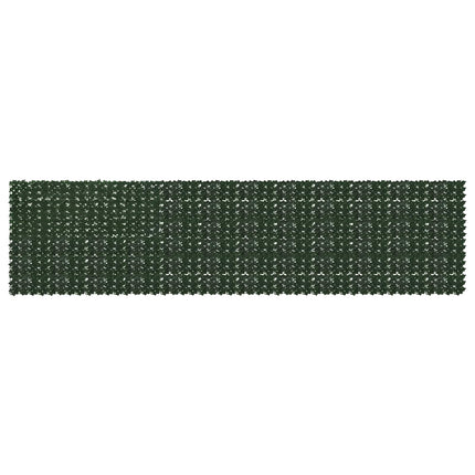 Balkongskärm med löv Mörkgrön 600 x 150 cm Polyeten och tyg