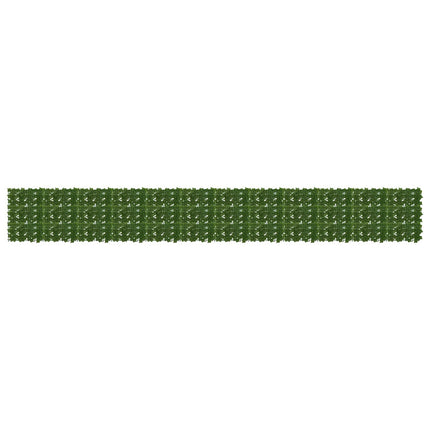 Balkongskärm med löv Grön 600 x 75 cm Polyeten och tyg