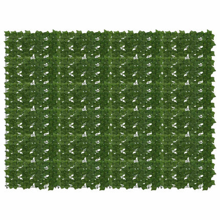 Balkongskärm med löv Grön 200 x 150 cm Polyeten och tyg